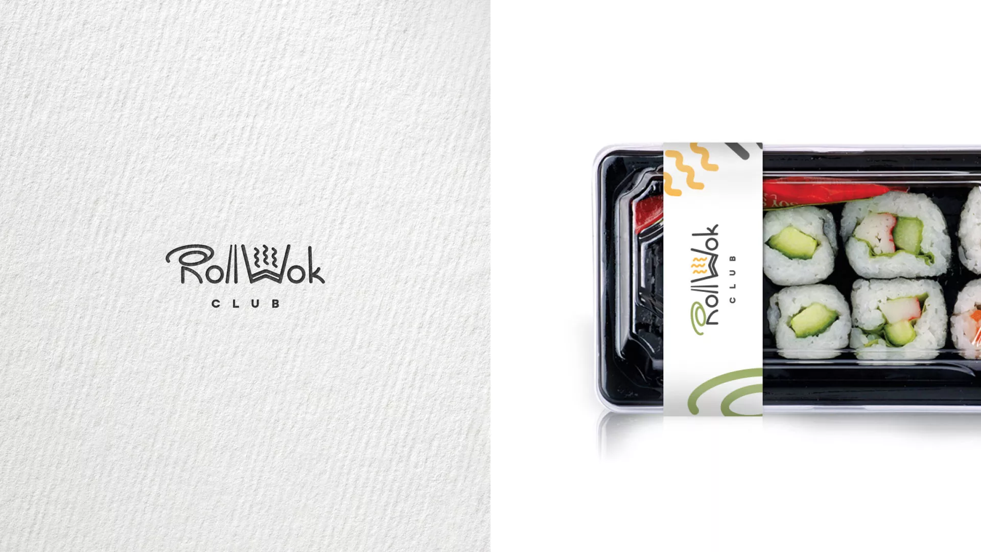 Разработка логотипа и фирменного стиля суши-бара «Roll Wok Club» в Поворино